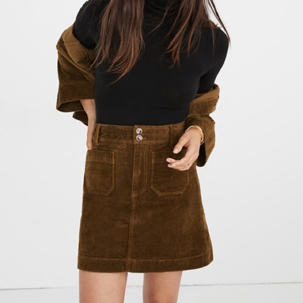 NWT! Madewell Corduroy A-line mini skirt!